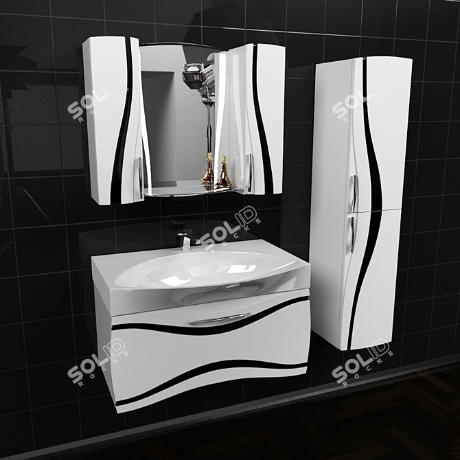 Modern 800 Edelform Bathroom Set 3D model image 1