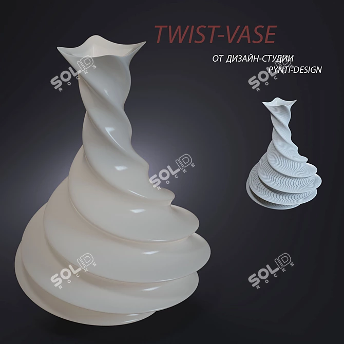 Elegant Twist: Vase with a Twist 3D model image 1