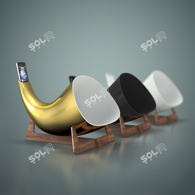 Vintage Ceramic Megaphone 3D model image 1