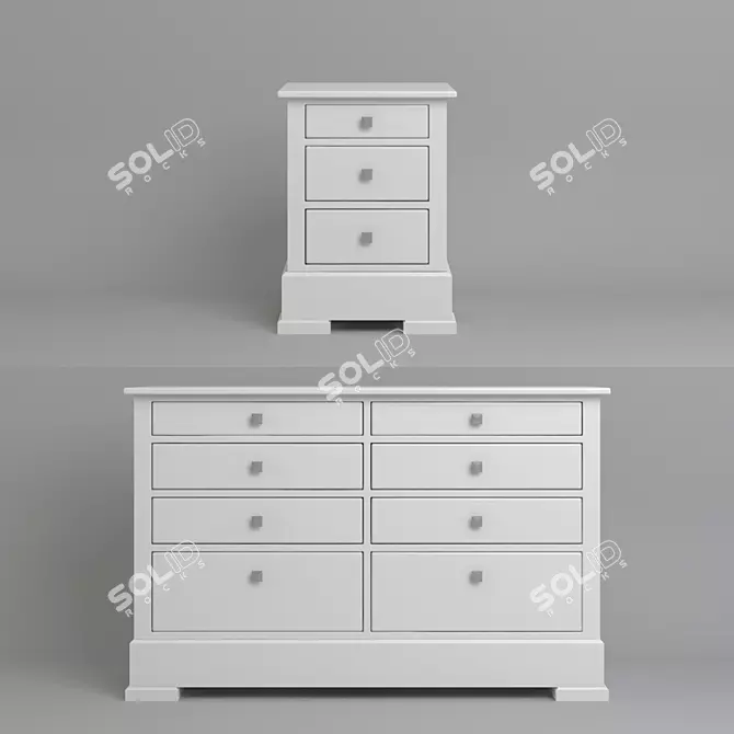 Modern 4-Piece Furniture Set 3D model image 3