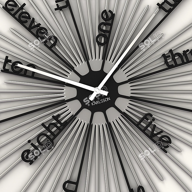 Modern Minimalist Wall Clock 3D model image 2
