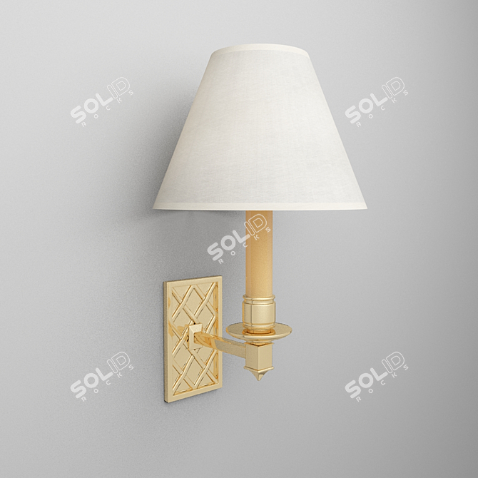 Elegant Fabric Shade Chandelier 3D model image 1