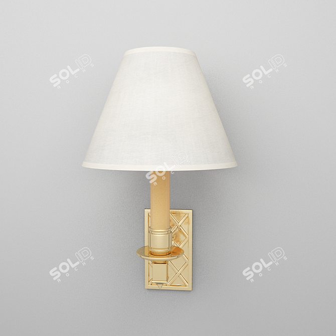 Elegant Fabric Shade Chandelier 3D model image 2