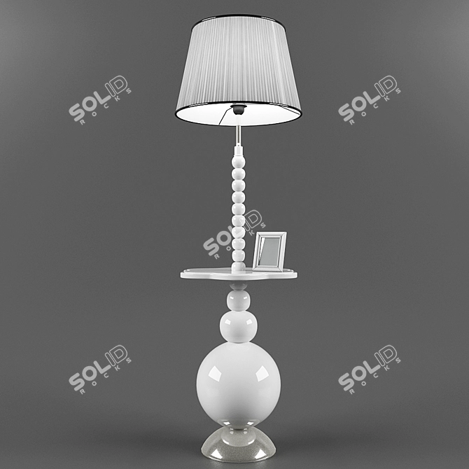 Modern Floor Lamp with Table 3D model image 1