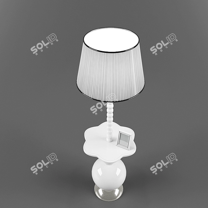 Modern Floor Lamp with Table 3D model image 2