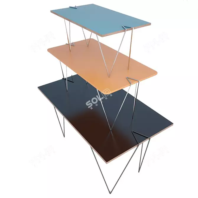 Modular Metal Table Legs 3D model image 1