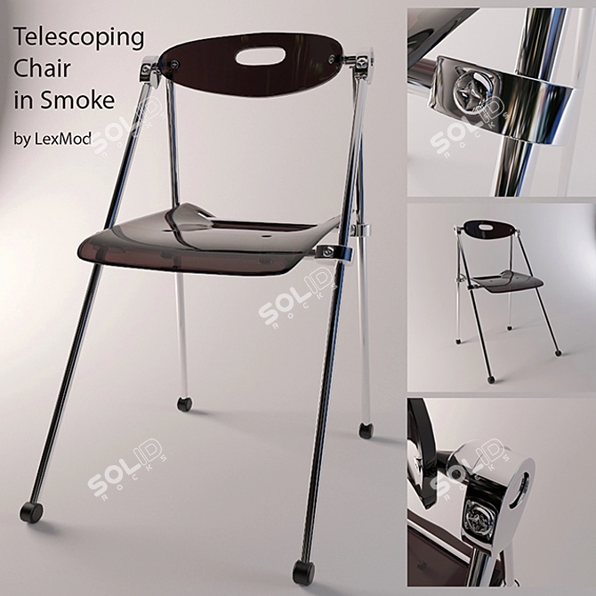 Smoke Telescoping Chair: Stylish, Compact, and Versatile 3D model image 1