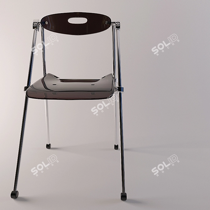 Smoke Telescoping Chair: Stylish, Compact, and Versatile 3D model image 3