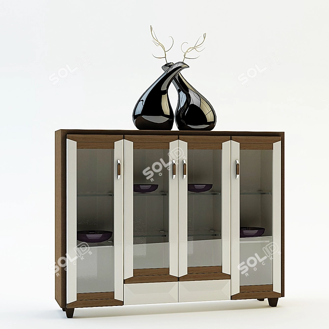 Decorative Dish Cupboard 3D model image 1