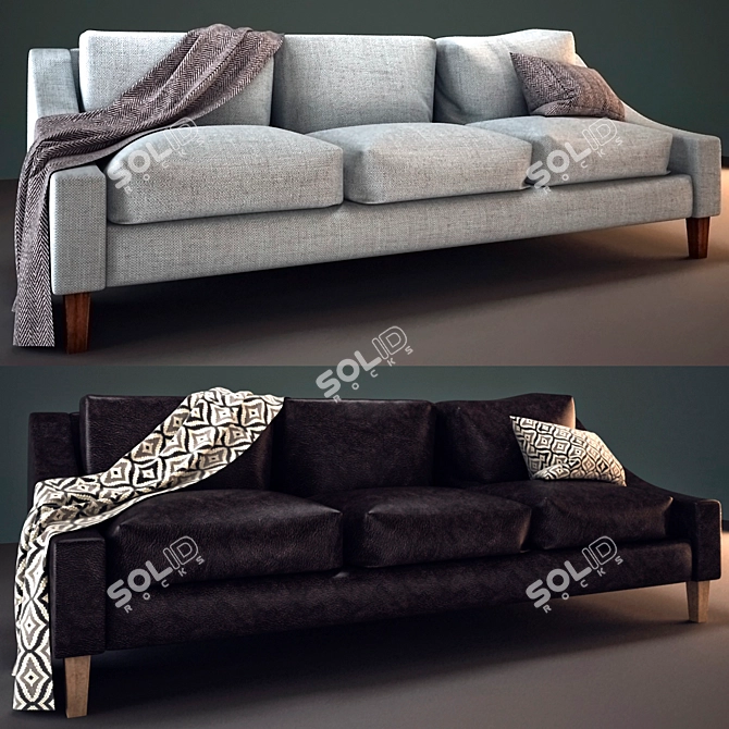 Trendy Three-Seater Sofas 3D model image 1
