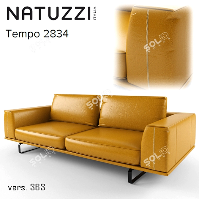 Natuzzi Tempo 2834: Elegant Luxury Sofa 3D model image 1