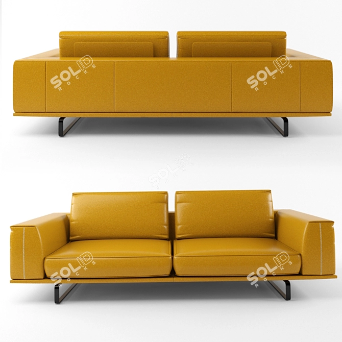 Natuzzi Tempo 2834: Elegant Luxury Sofa 3D model image 2