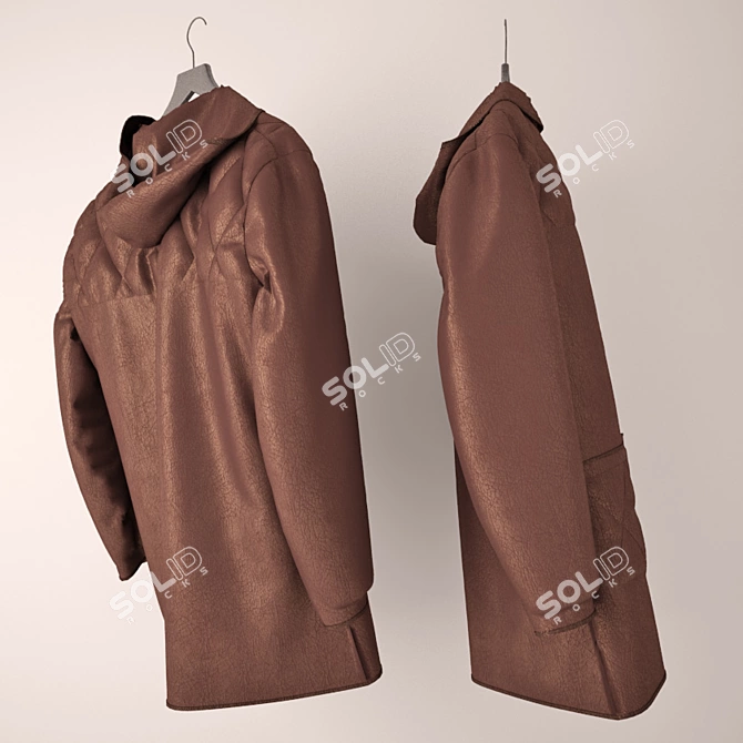 Stylish Jacket on Hanger 3D model image 2