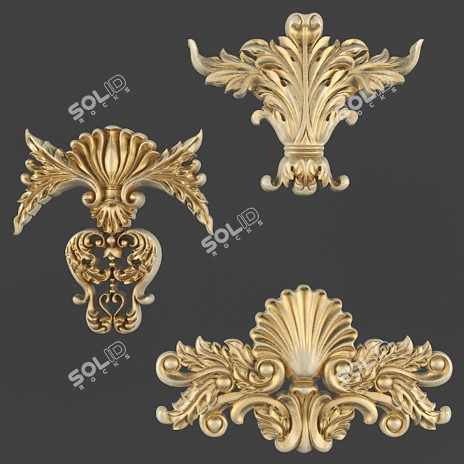 Elegant Decor Molding 3D model image 1