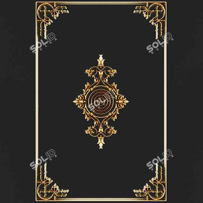 Elegant Stucco Ceiling Design 3D model image 1