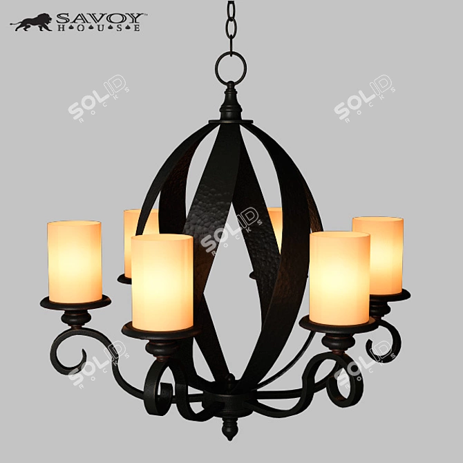 Savoy House Carmel 6-Light Chandelier 3D model image 1