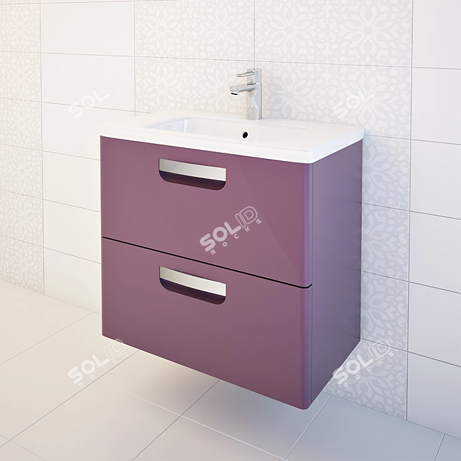 Roca GAP Washbasin Set - Modern Black&White 3D model image 1