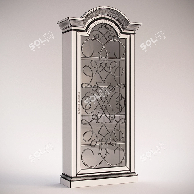 Elegant Arabesque Display Cabinet 3D model image 2