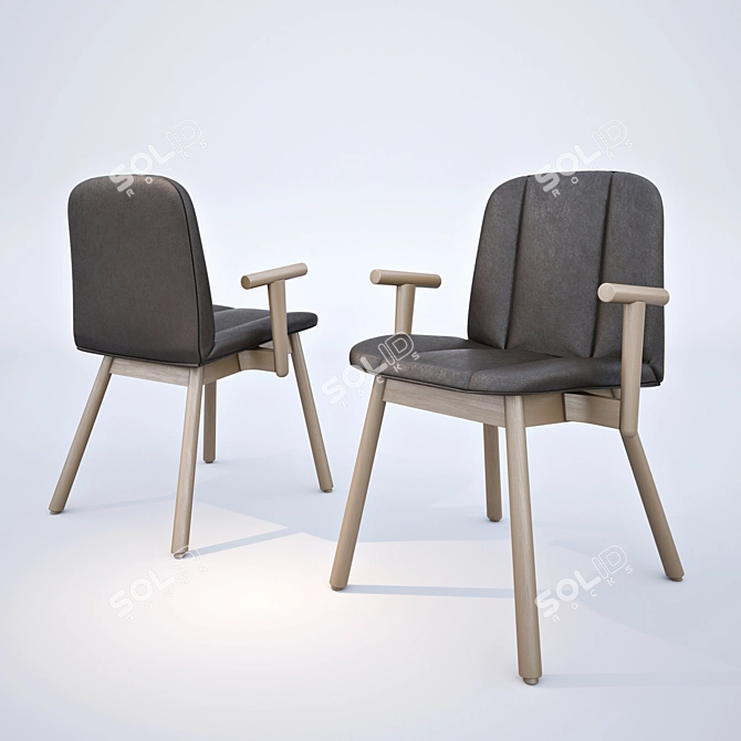 Hippy Wood Armchair: Chic and Comfortable 3D model image 1