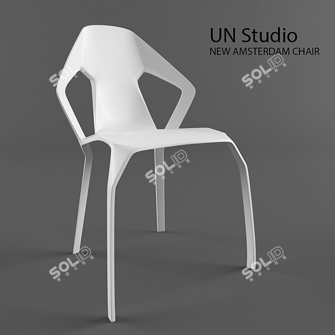 Elegant Amsterdam Chair 3D model image 1