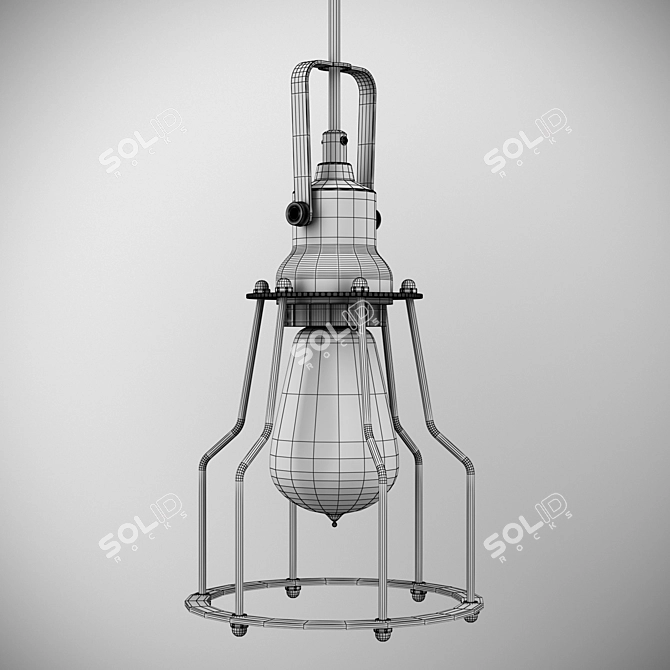 Rustic Brass Pendant Lamp 3D model image 3