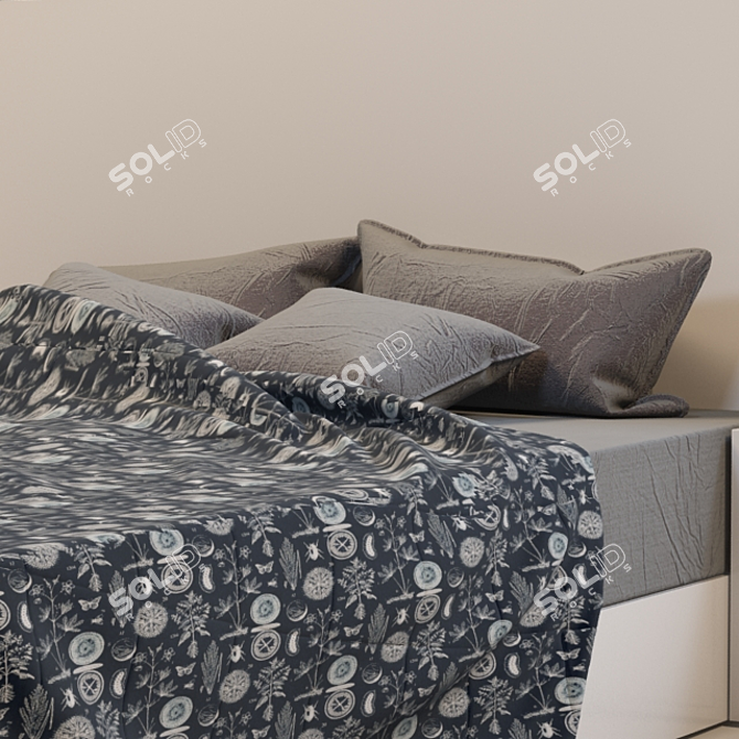 Comfort Dream Bed: Cozy Bed + Luxury Bedding 3D model image 3