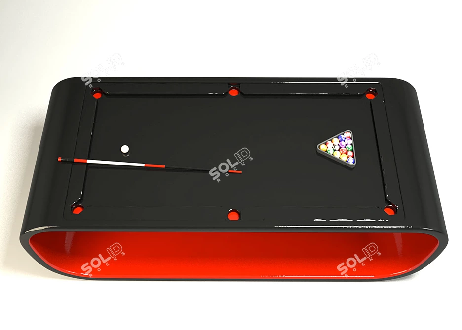Sleek Stylish Billiard Table 3D model image 2