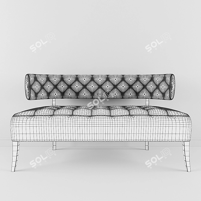 Zulu 2 Seat Sofa: Modern Style and Comfort 3D model image 3