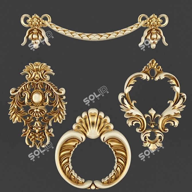 Elegant Stucco Decor 3D model image 1