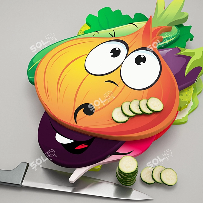 Veggies Galore Food Board 3D model image 2