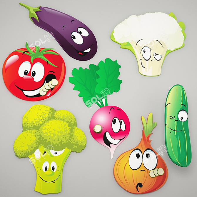 Veggies Galore Food Board 3D model image 3