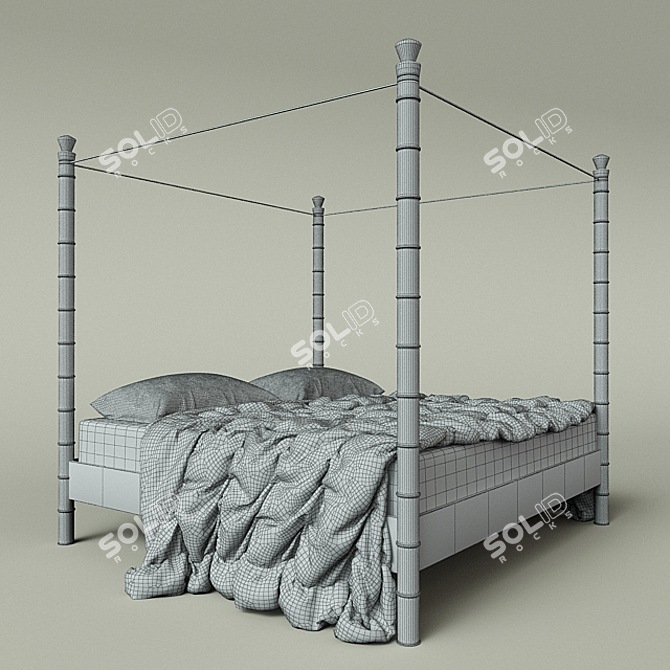 Elegant JNL Bed: Sleek Design, Superior Quality 3D model image 2