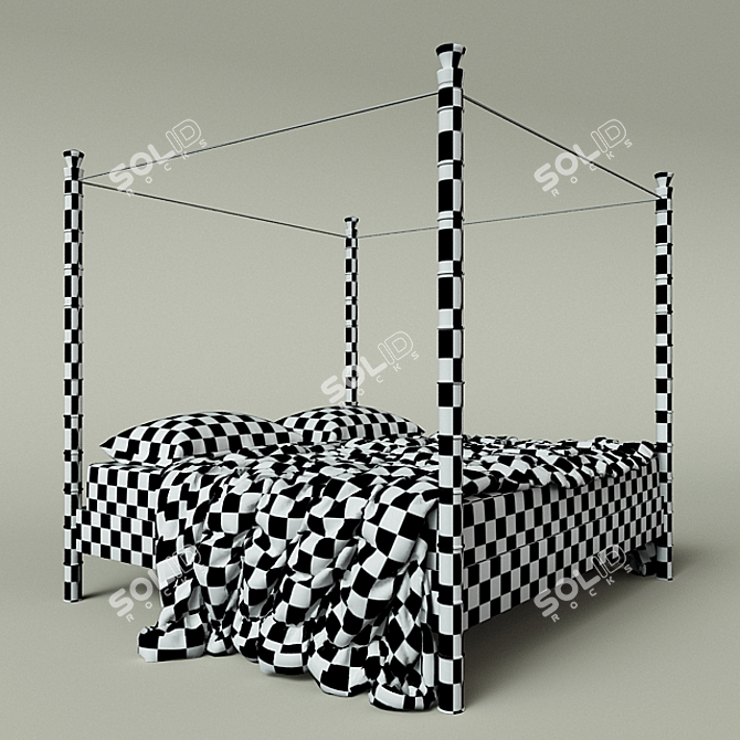 Elegant JNL Bed: Sleek Design, Superior Quality 3D model image 3