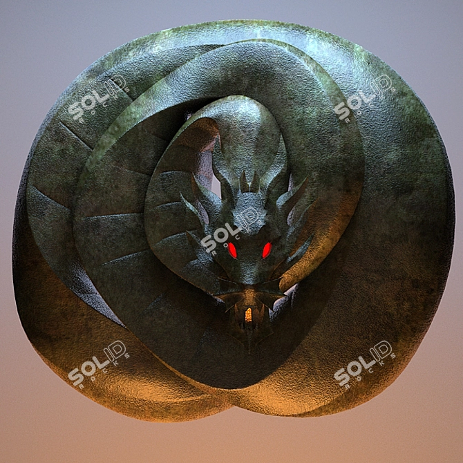 Ancient Dragon Shendu Statue 3D model image 1