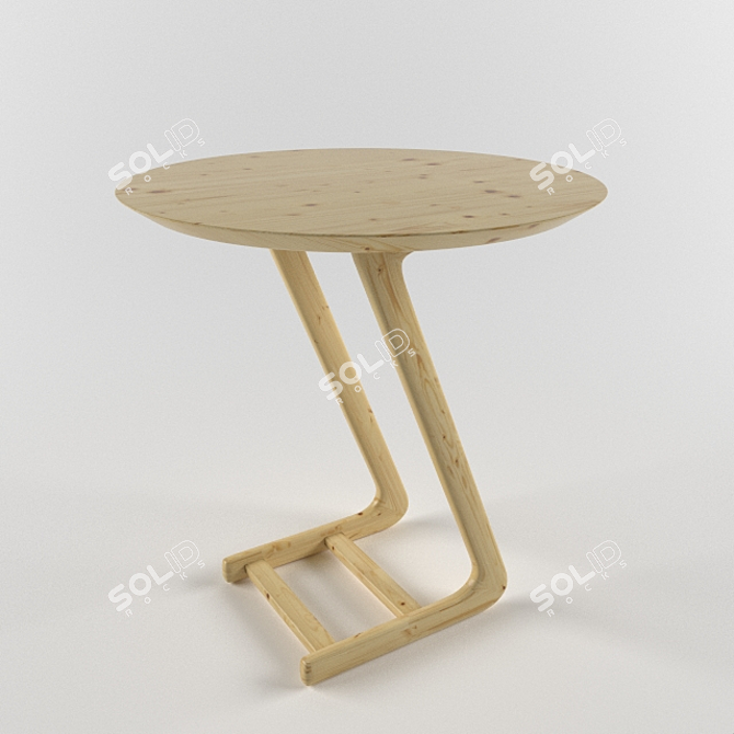 Elegant Spruce Round Table 3D model image 1