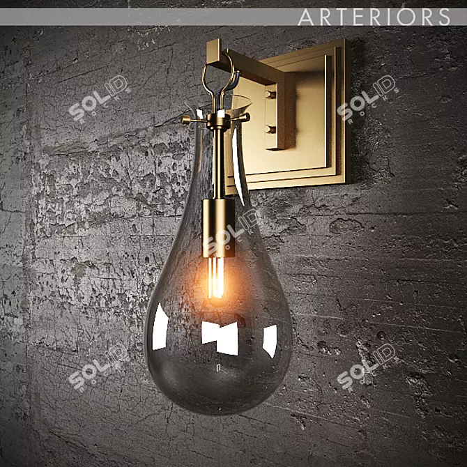 Arteriors Sabine Antique Brass Sconce 3D model image 1