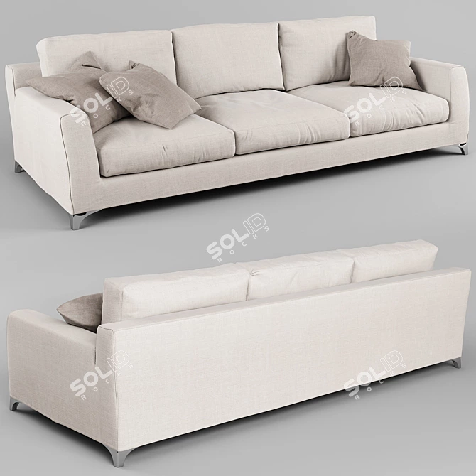 Sleek Moda Sofa 3D model image 2