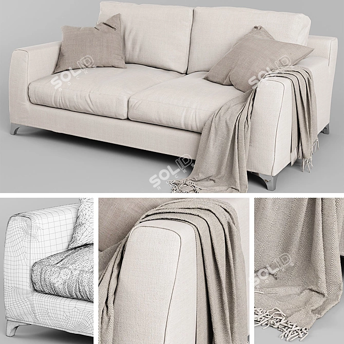 Modern Italian Design Sofa: MR FLOYD 3D model image 1