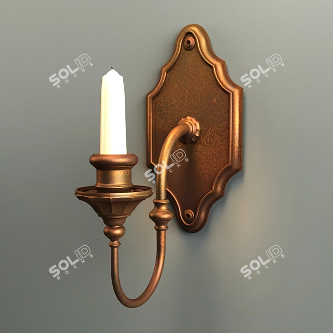 Elegant Wall Candle Holder 3D model image 1