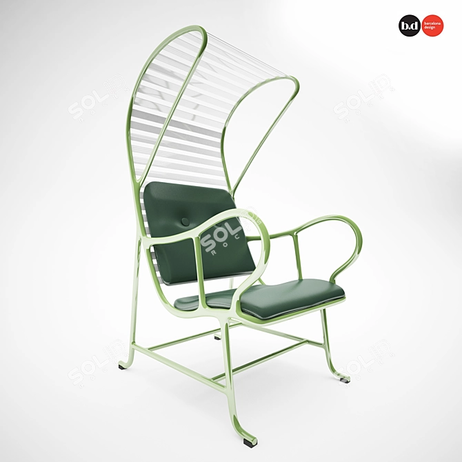 Gardenias Garden Armchair - Comfort in Your Garden 3D model image 1