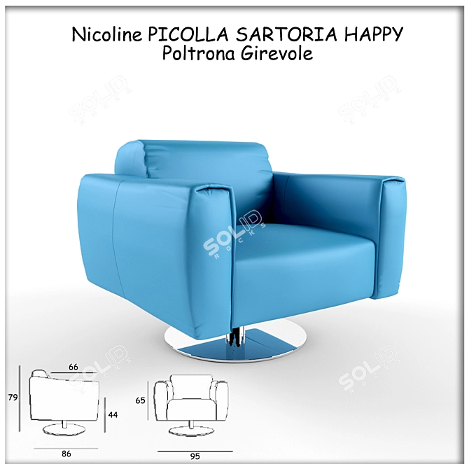 Nicoline HAPPY Swivel Armchair 3D model image 1