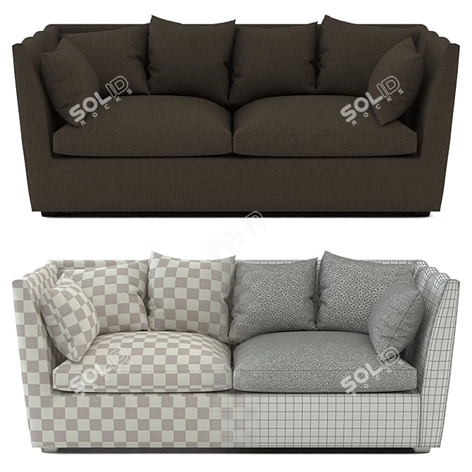 Elegant Linen Montani Salon Sofa 3D model image 1