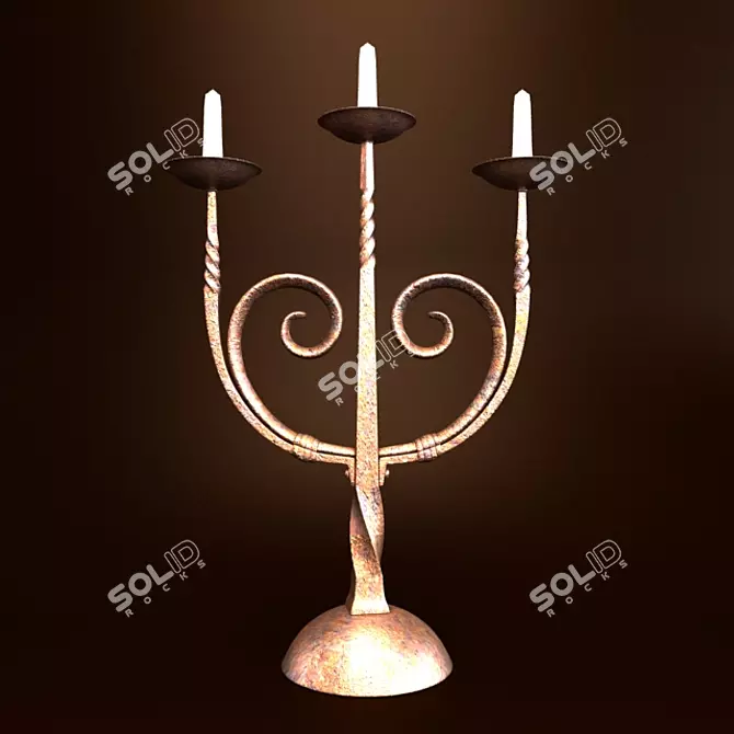 Elegant Vintage Candle Holder 3D model image 1