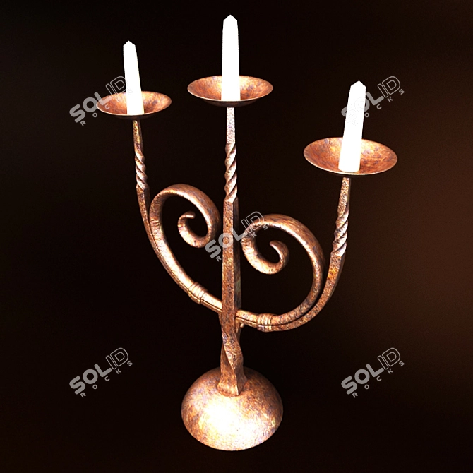 Elegant Vintage Candle Holder 3D model image 2