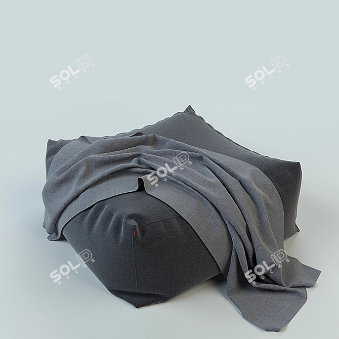 Cozy Comfort Pouffe 3D model image 1