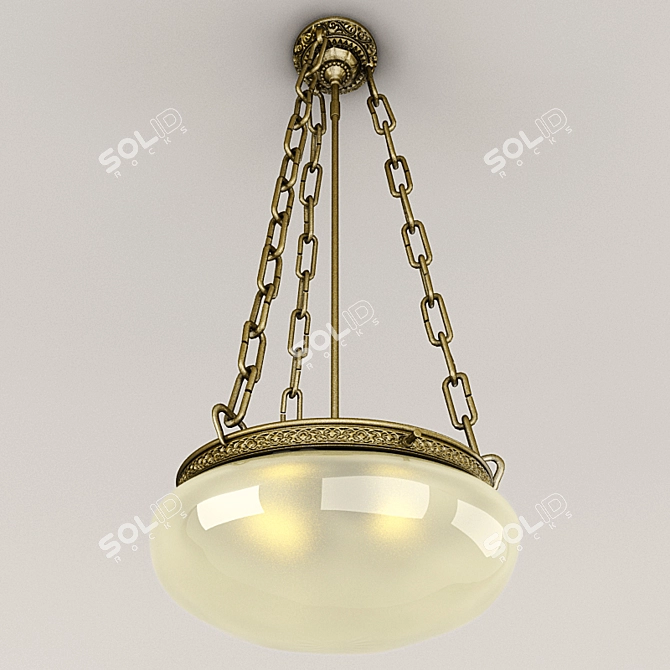 Antique Brass Pendant Berlin Lamp 3D model image 1