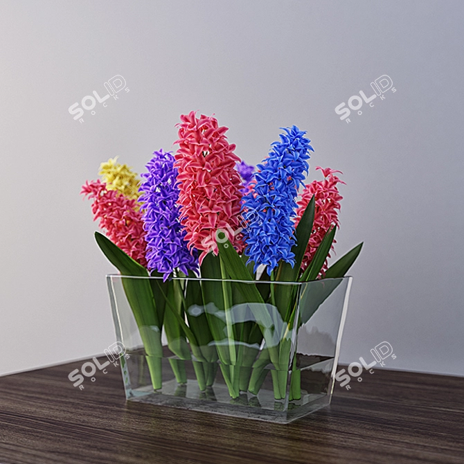 Elegant Hyacynth Flower Arrangement 3D model image 1