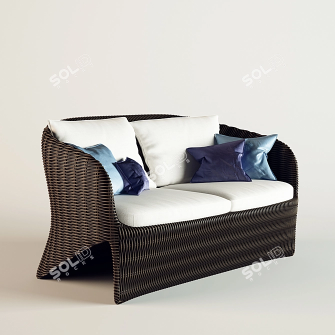 Rattan Marine Sofa 3D model image 1