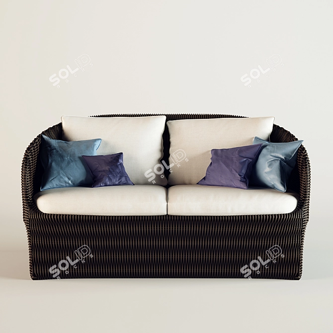 Rattan Marine Sofa 3D model image 2