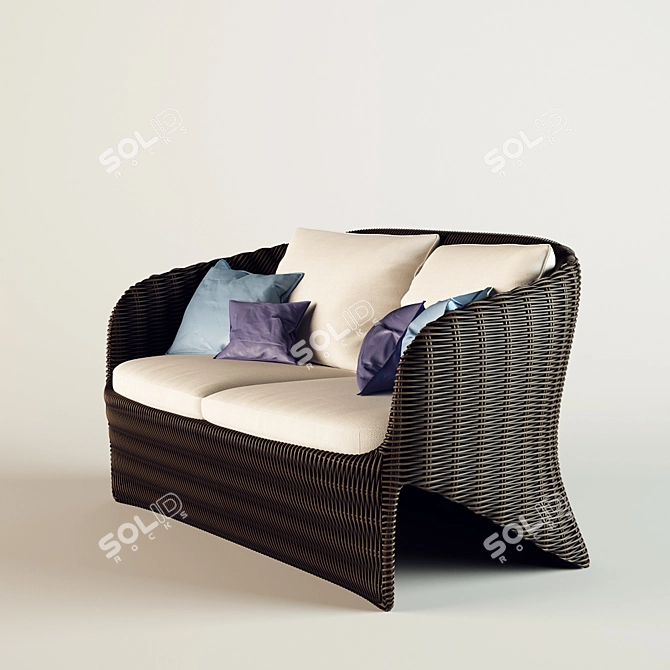 Rattan Marine Sofa 3D model image 3